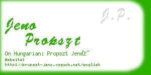 jeno propszt business card